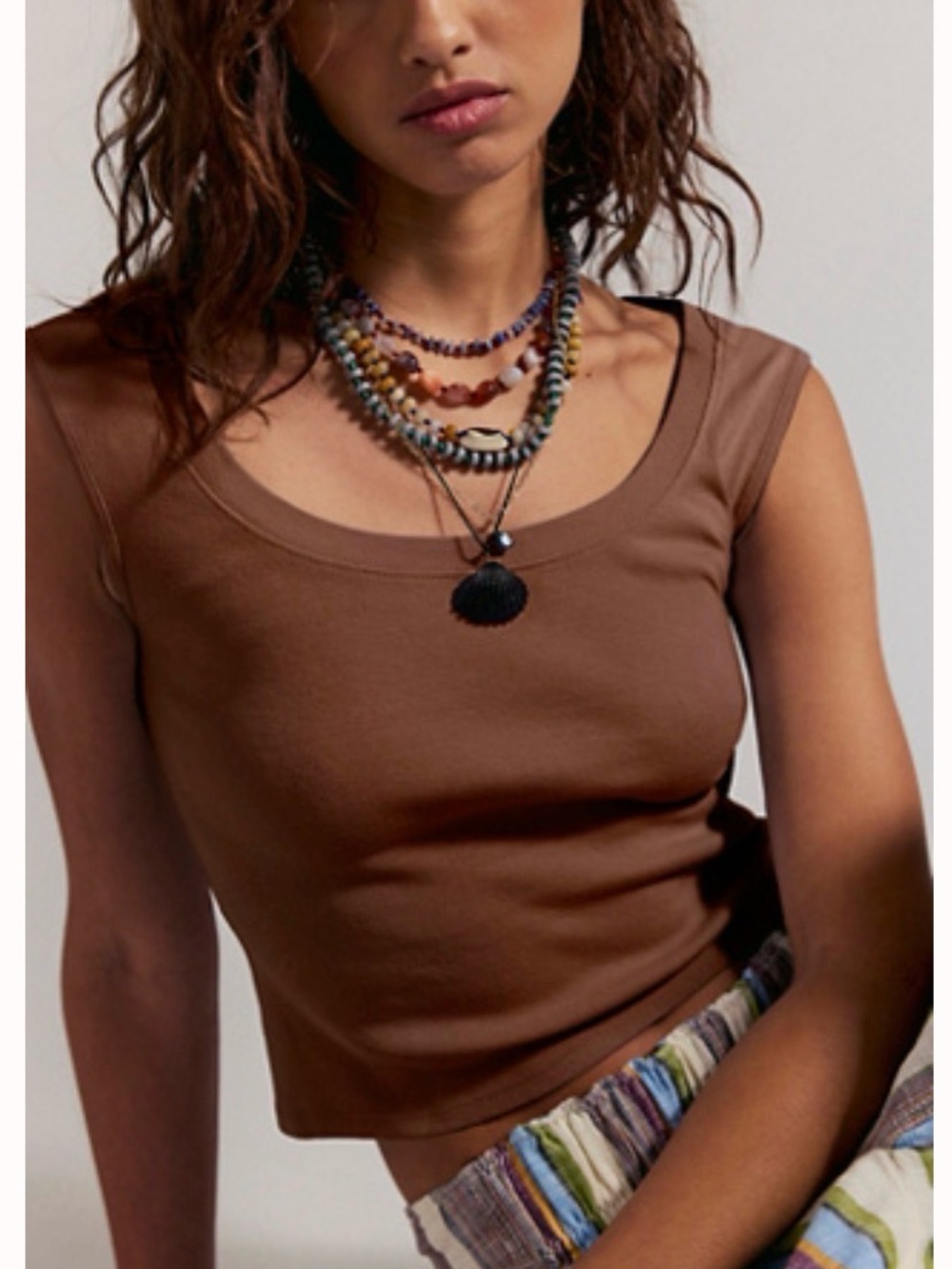 Free People Scoop Neck Women's Tank Top - Mink